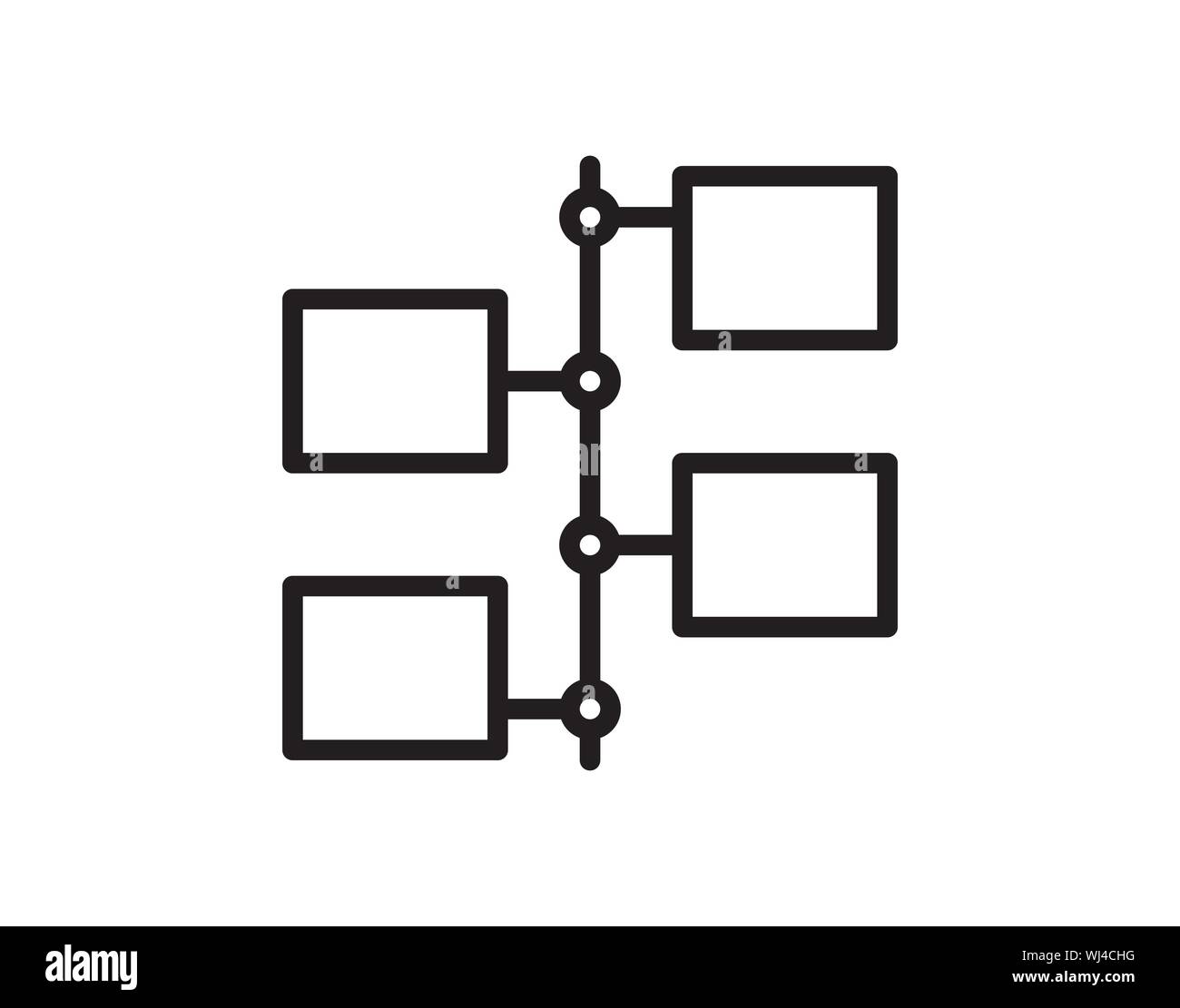Workflow Diagram Icon with Connected Blocks Stock Vector