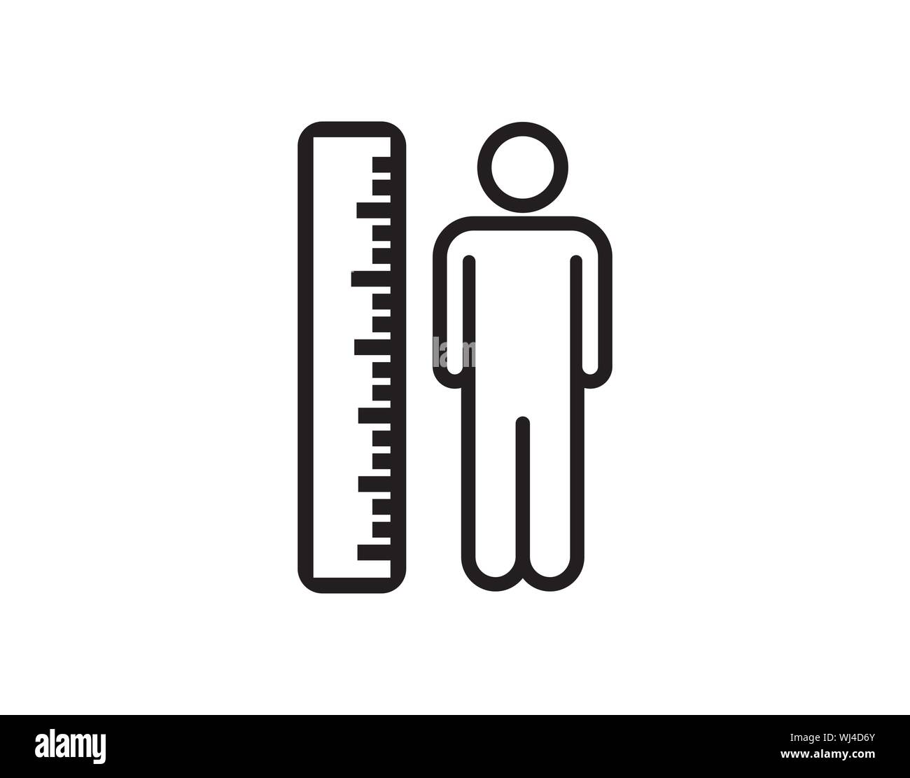 Measuring height body icon on white background vector image Stock Vector