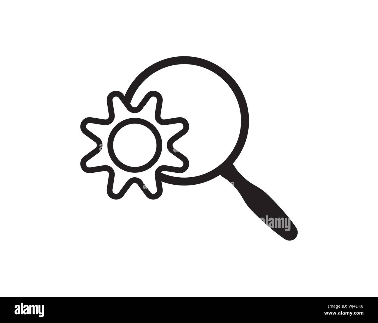 Vector magnifying glass gear icon hi-res stock photography and images ...