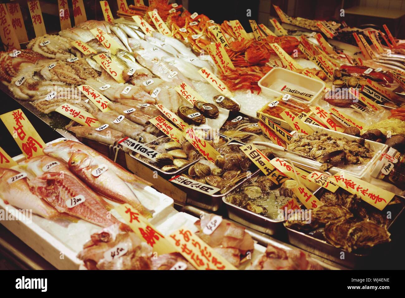 Fresh Fish In Crate For Sale Stock Photo Alamy