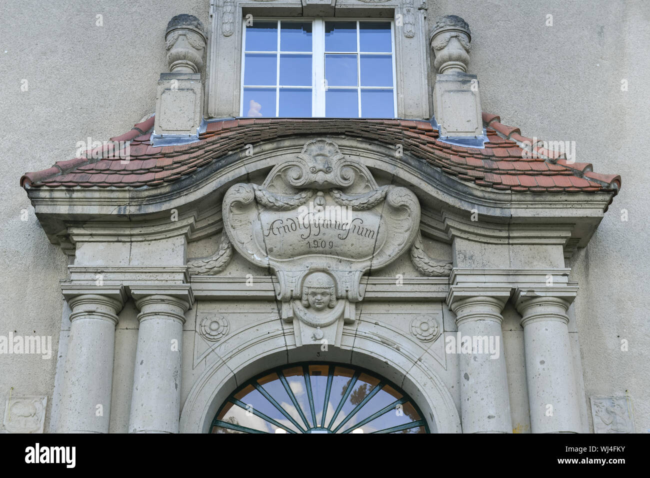 AGD, view, architecture, Arndt high school, Outside, Outside, outside view, outside view, Berlin, Dahlem, Dahlem village, Dahlemer, Germany, building, Stock Photo