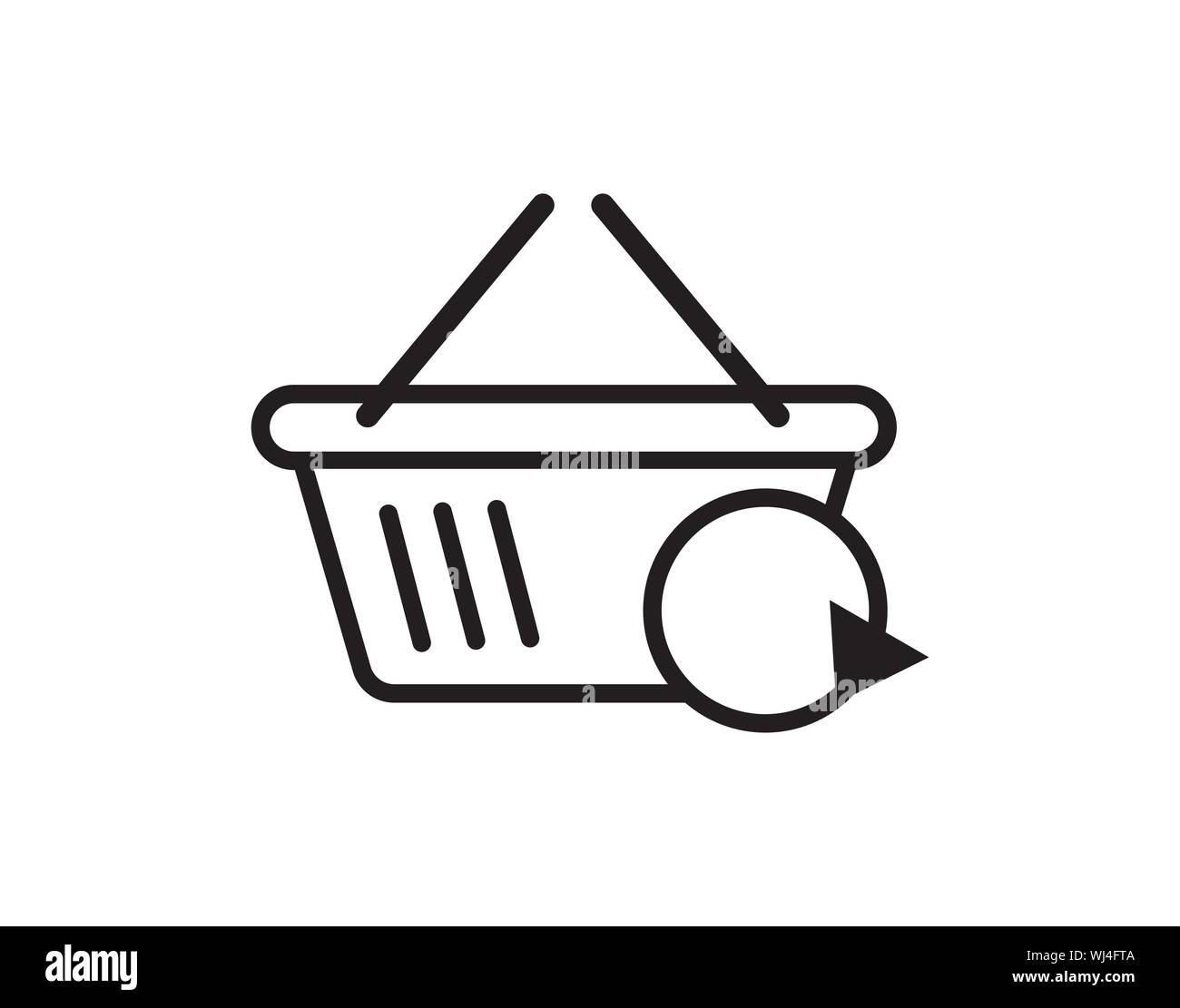 line refresh shopping basket icon isolated on red vector image Stock Vector