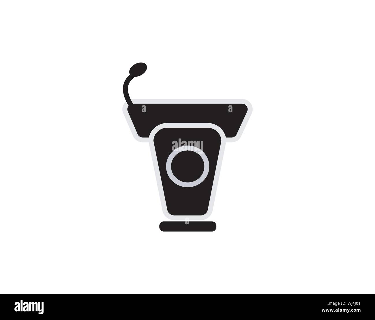 Podium Microphone Speech Presentation Icon Vector Stock Vector