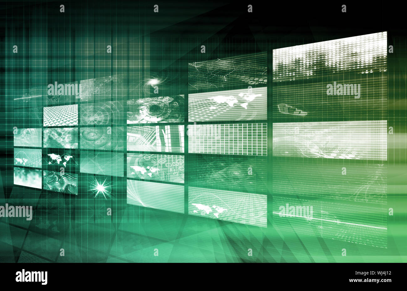 Internet Multimedia Sharing and Viewing as Concept Stock Photo