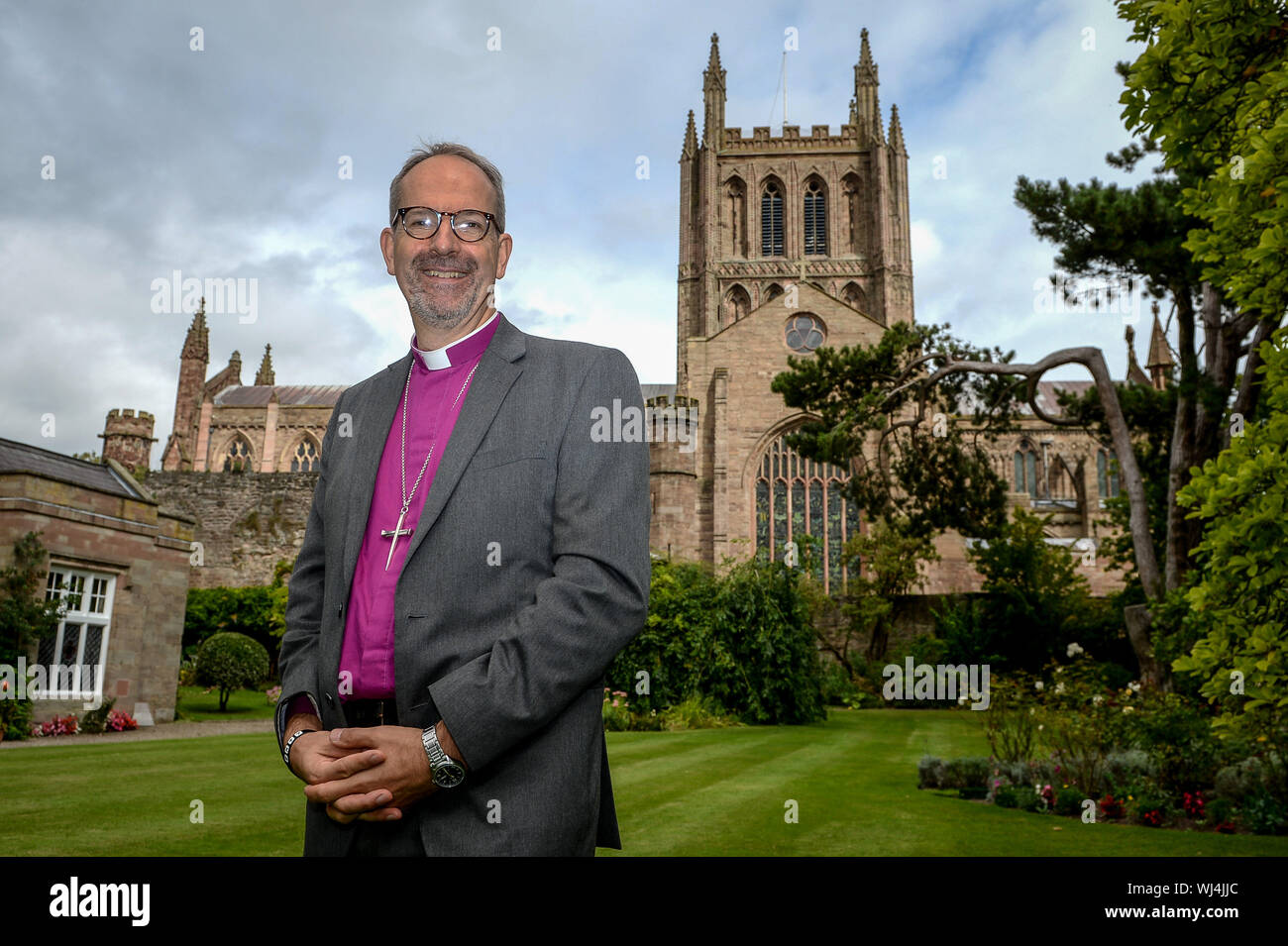 The new Bishop of Hereford Richard Jackson at Bishop's Palace in Hereford, as it is announced he is to be Bishop of Hereford, succeeding Rt Revd Richard Frith. Stock Photo