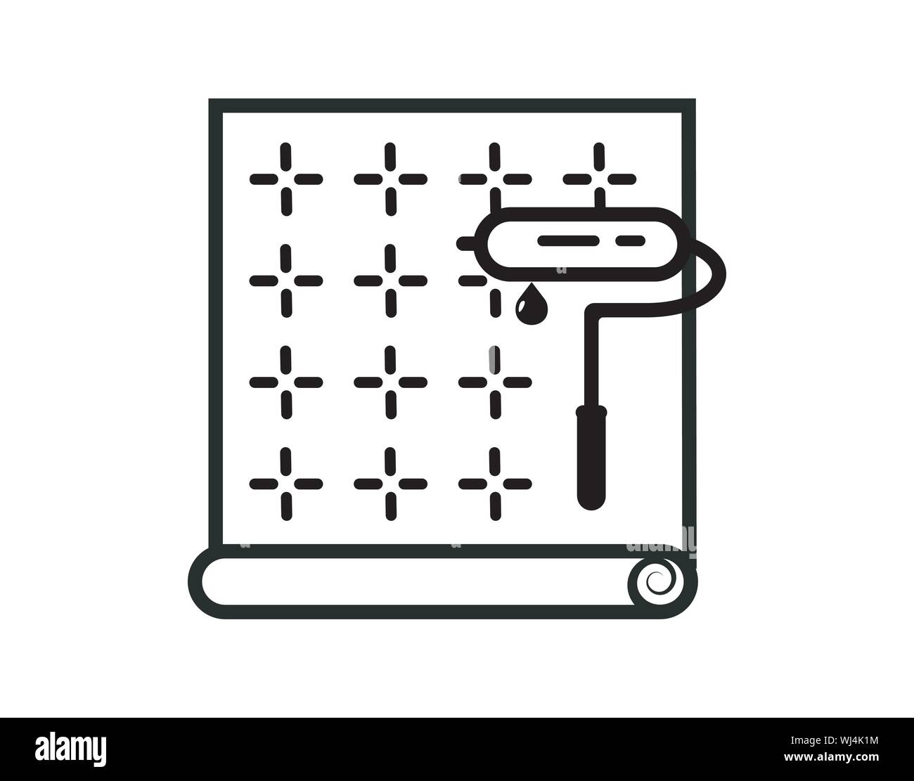 Paint roll icon outline Stock Vector Images - Alamy