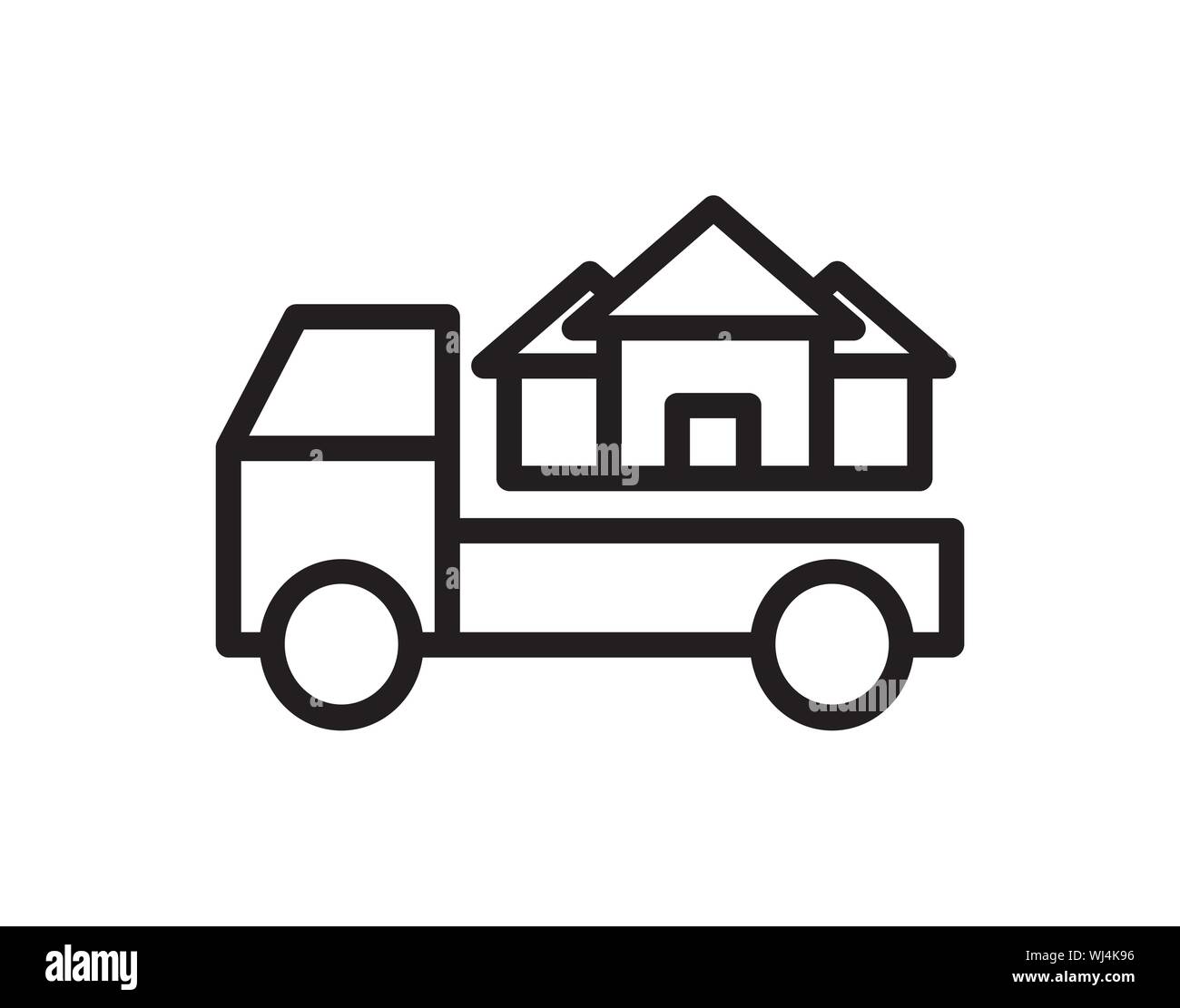 House Moving Truck Transport Delivery Icon Vector Stock Vector