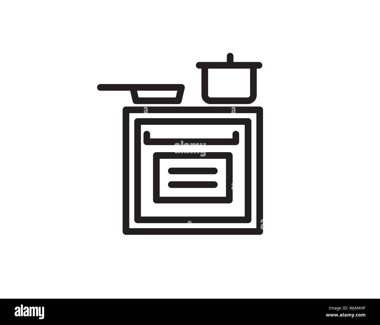 Kitchen Stove Cooking Appliance Outline Icon Vector Stock Vector