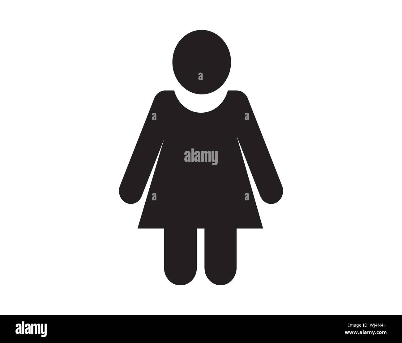 Simple black single woman icon  vector image Stock Vector