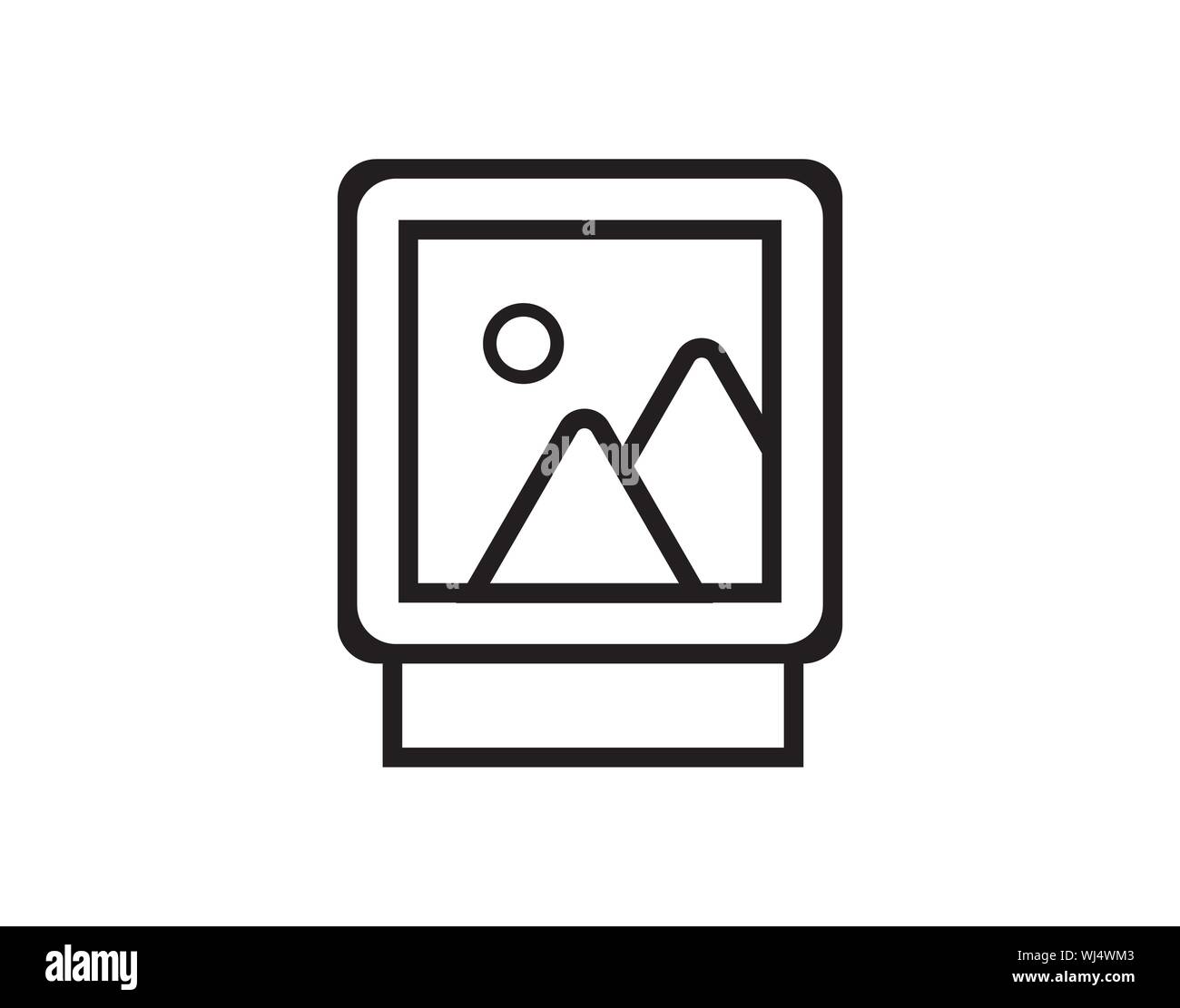 Digital Gallery Image Frame Icon Vector Stock Vector