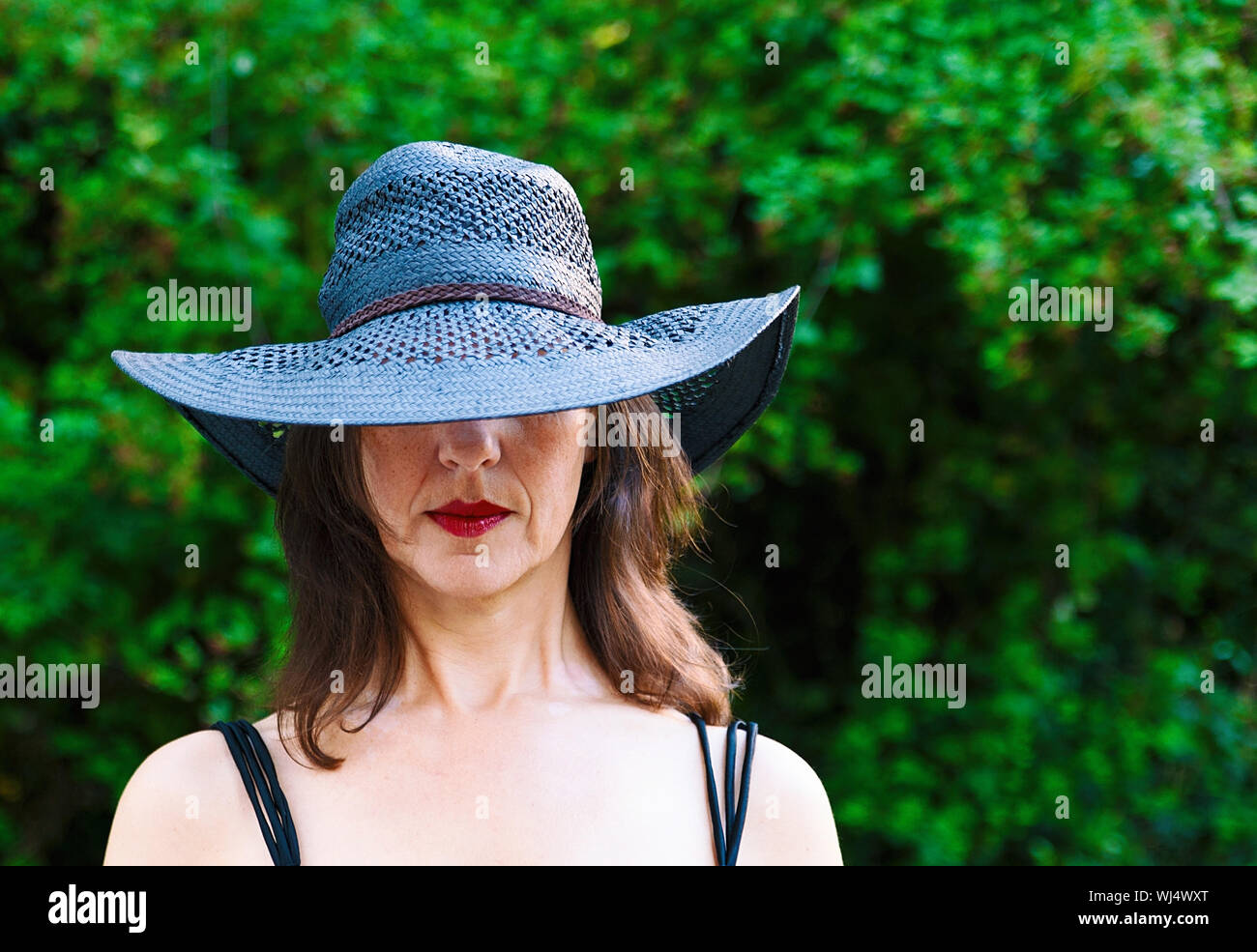 Woman half face leaf hi-res stock photography and images - Alamy