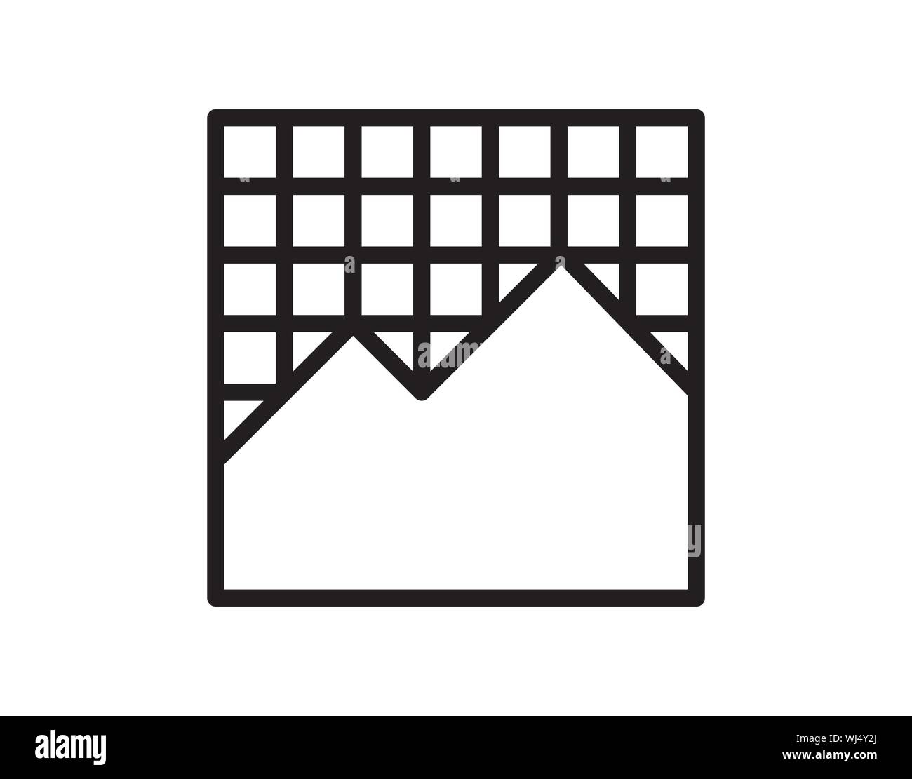 Grid and Mountain Chart Icon Representing Market or Analytics Data Stock Vector