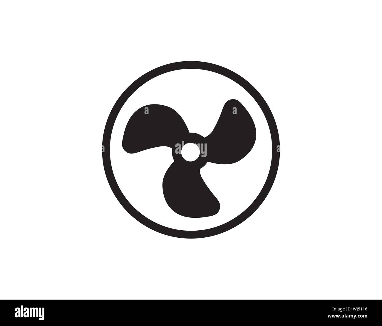 Propeller Fan Symbol Inside Circular Frame Flat Icon Stock Vector