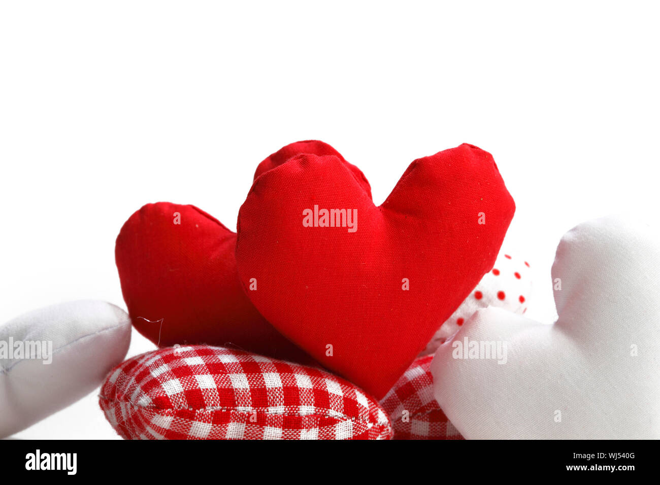 Valentines day fabric hearts isolated on white background Stock Photo ...