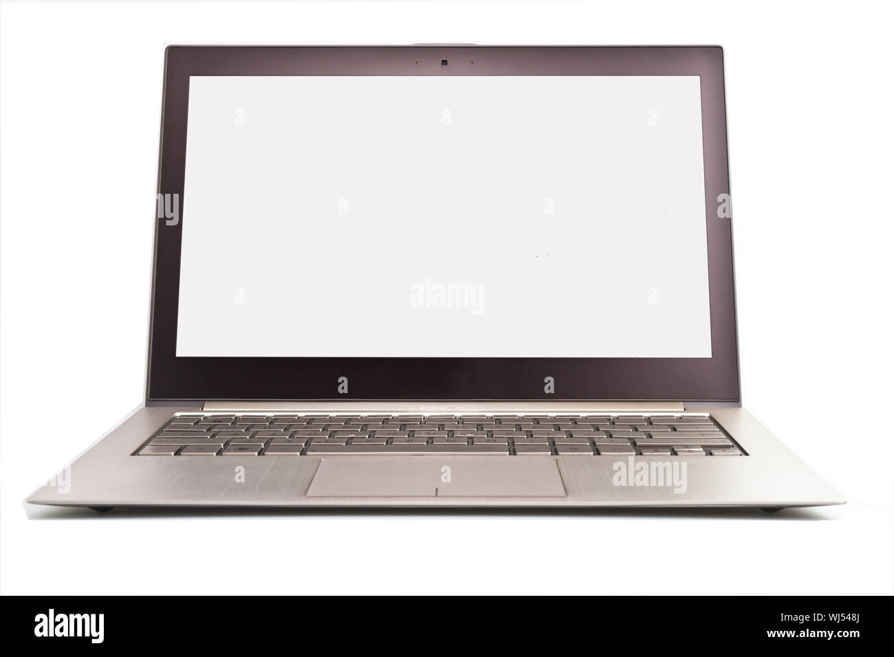 metal-lid laptop computer with empty screen Stock Photo - Alamy