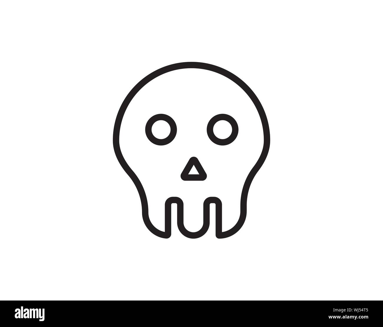 Skull warning icon for danger and hazard symbol representation Stock ...