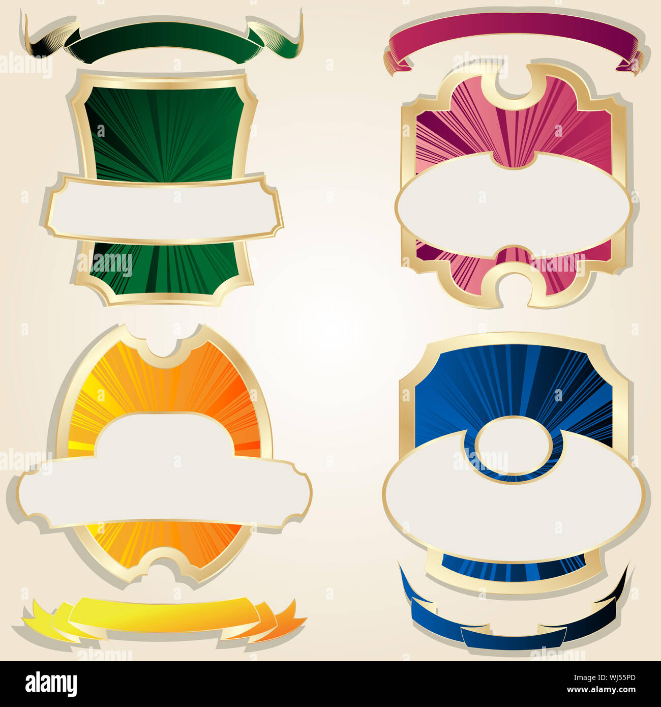 Retro labels illustration for commercial use Stock Photo Alamy