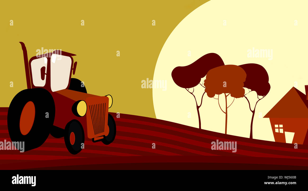 tractor on the field Stock Photo - Alamy