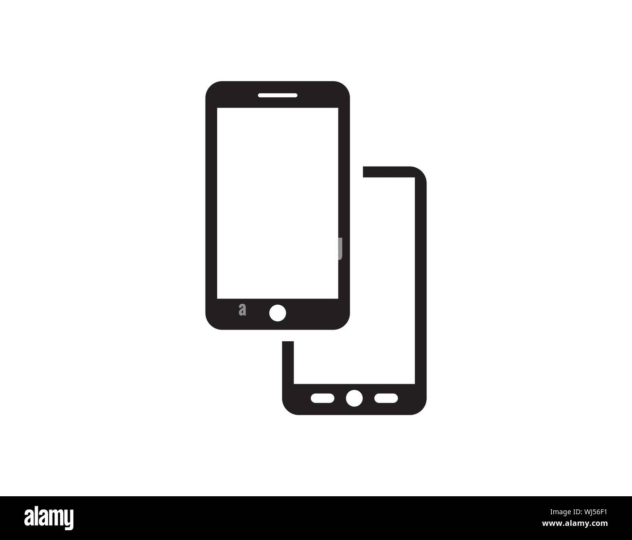 Smartphone transfer icon for mobile data exchange and device connection Stock Vector