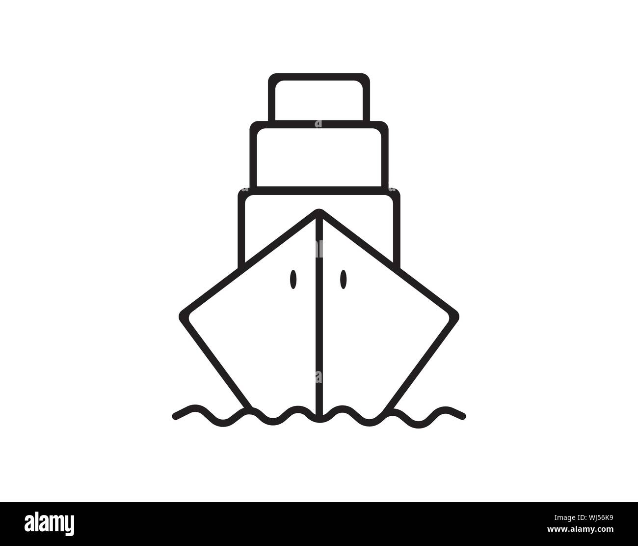 Cargo ship line icon transportation and delivery vector image Stock ...