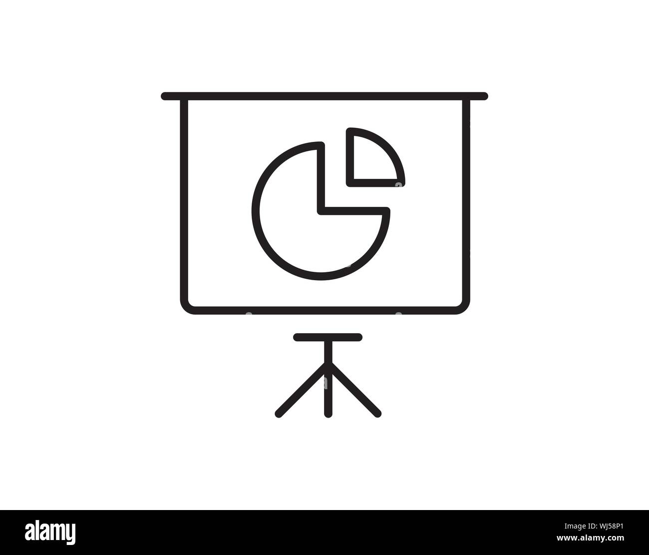 Presentation chart icon for business analytics and data reporting Stock Vector