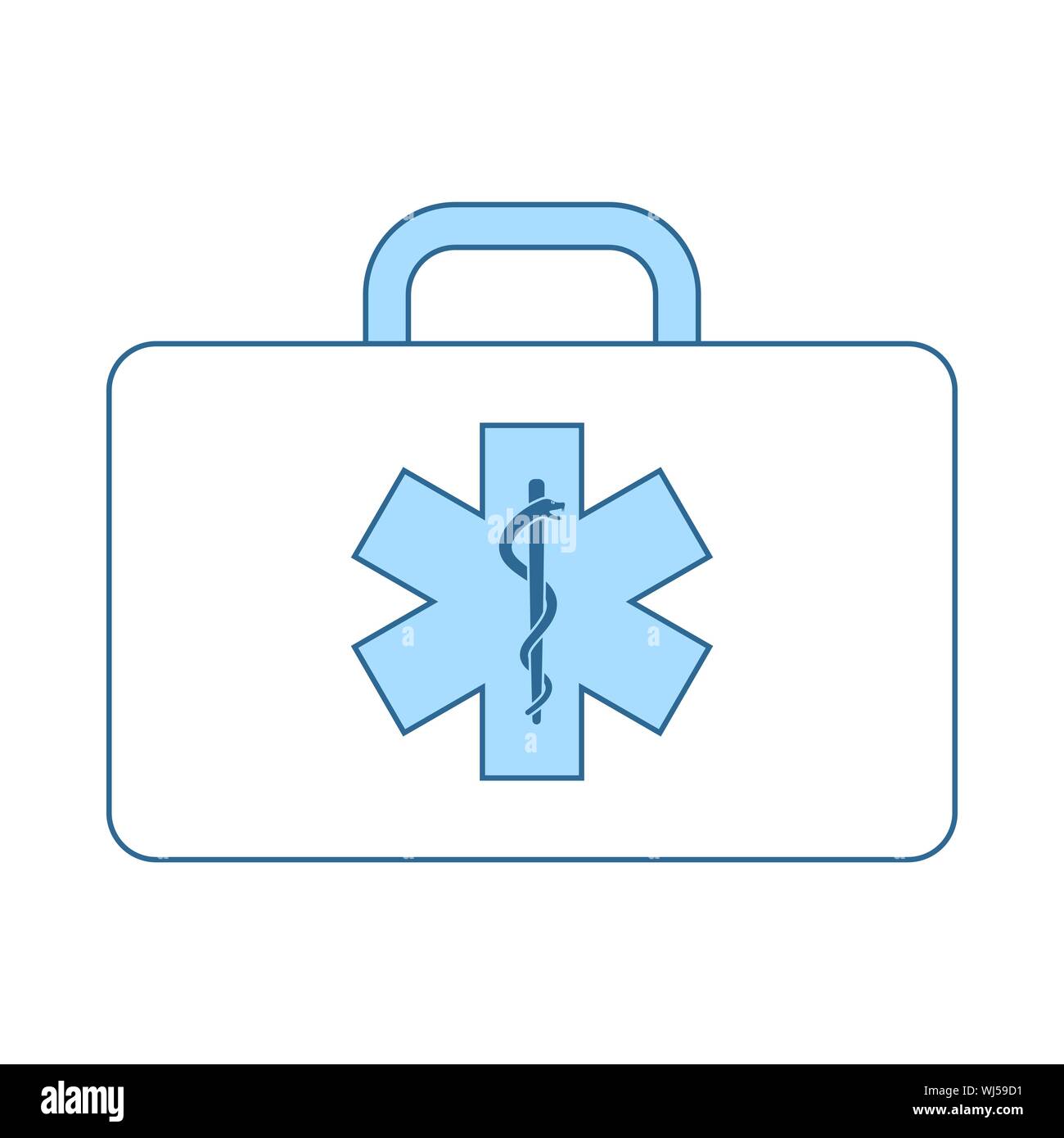 Medica Case Icon. Thin Line With Blue Fill Design. Vector Illustration. Stock Vector