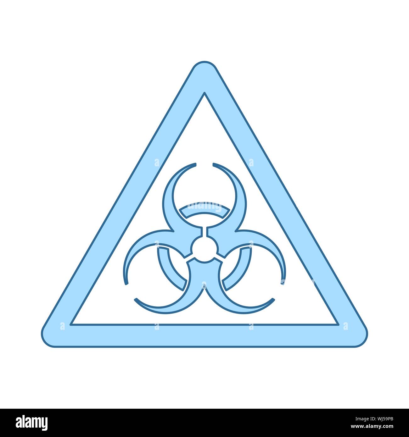 Biohazard Icon. Thin Line With Blue Fill Design. Vector Illustration. Stock Vector