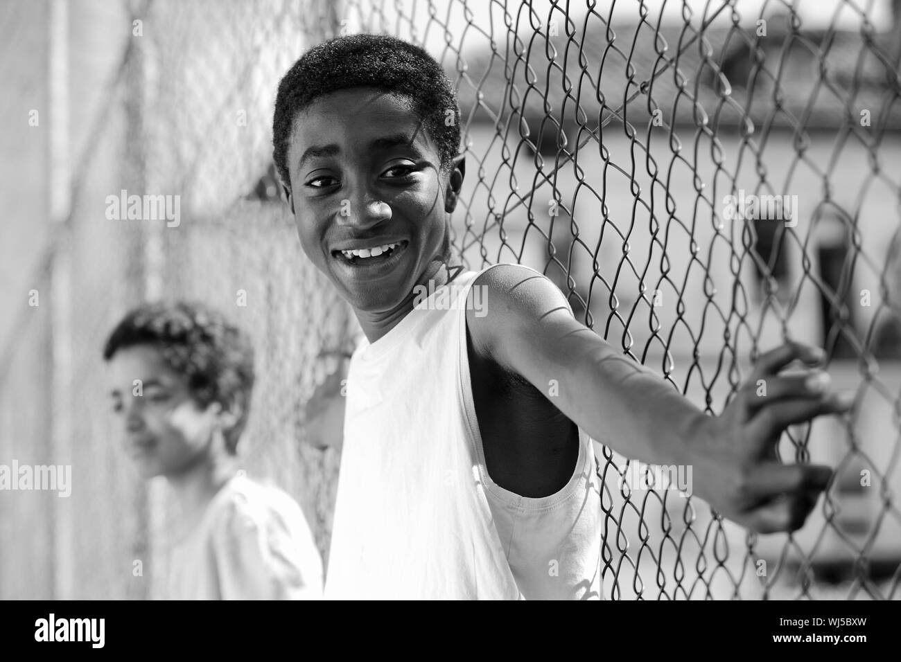Portrait of a cheerful young African boy Stock Photo
