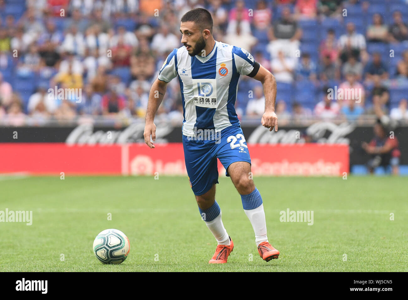 BARCELONA, 01-09-2019. LaLiga 2019/ 2020, date 3. Espanyol-Granada. Matias Vargas of Espanyol. Stock Photo