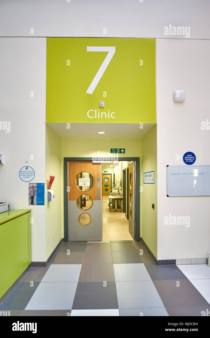 Interior of the NHS Queen Elizabeth Royal hospital for children in Glasgow, Scotland, showing