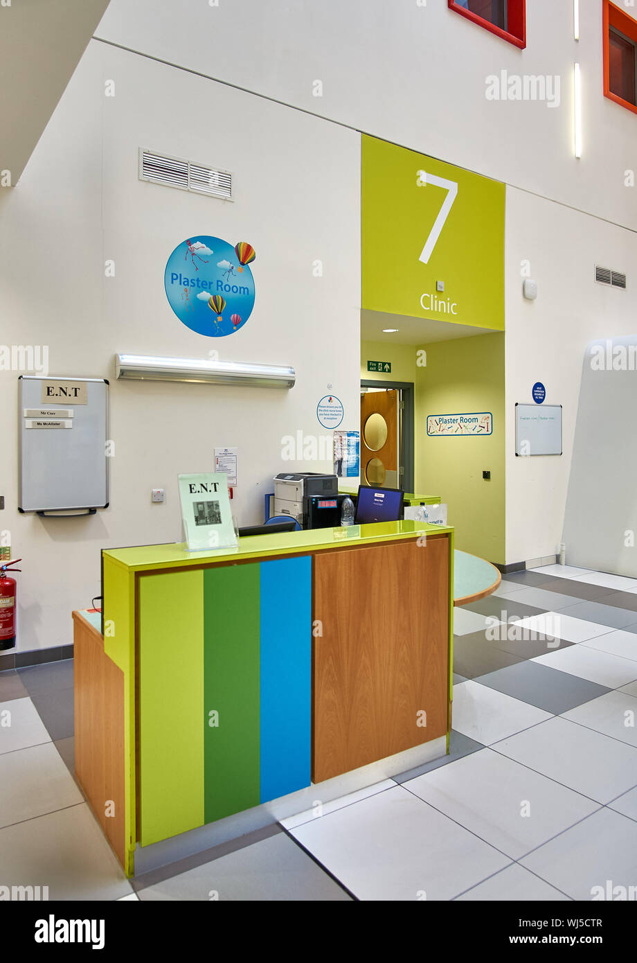 Interior of the NHS Queen Elizabeth Royal hospital for children in Glasgow, Scotland, showing