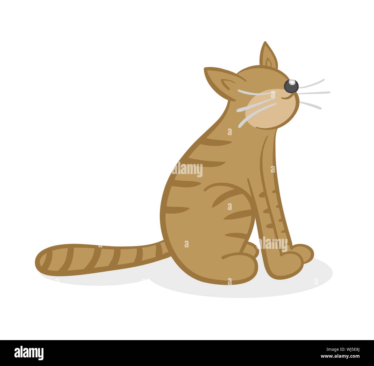 Vector illustration cat. Hand drawn. Colored outlines. Stock Vector