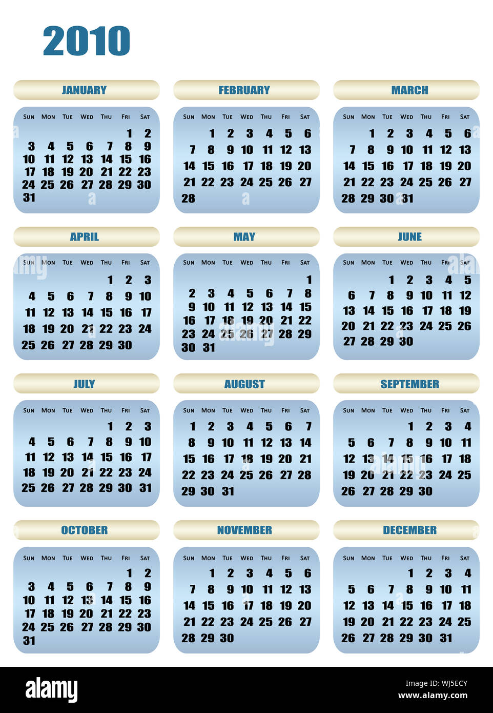 May 2010 calendar hi-res stock photography and images - Alamy