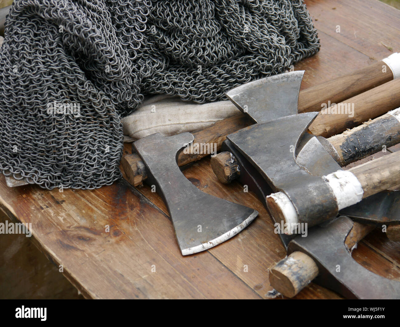 Saxon and Viking throwing axes and angels Stock Photo Alamy