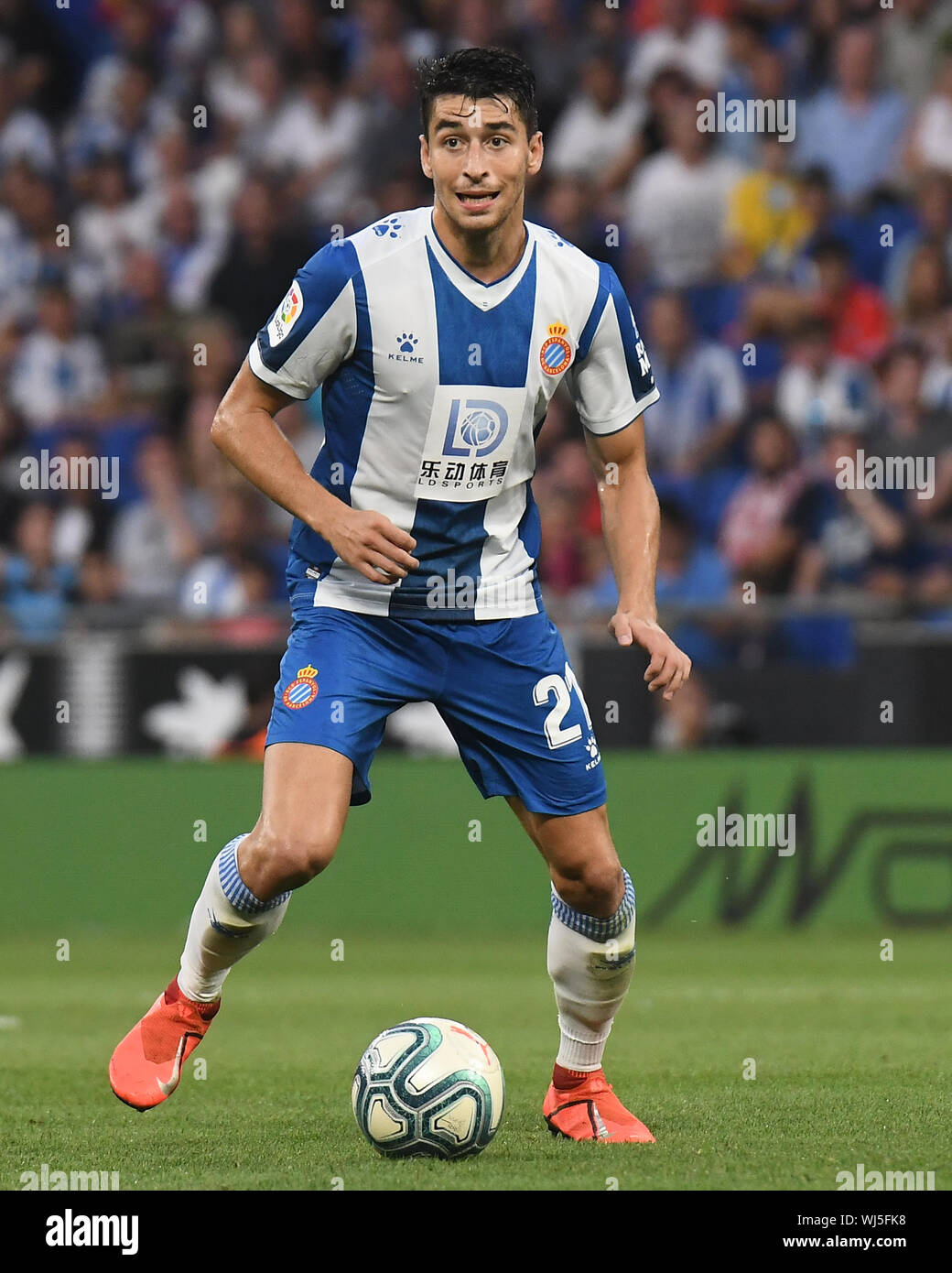 BARCELONA, 01-09-2019. LaLiga 2019/ 2020, date 3. Espanyol-Granada. Marc Roca of Espanyol. Stock Photo