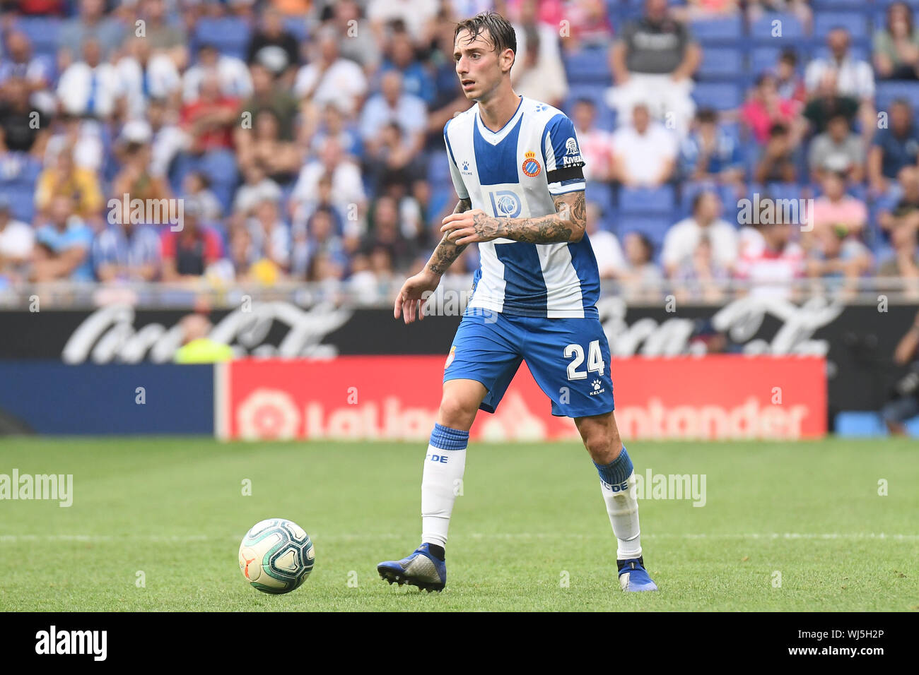 BARCELONA, 01-09-2019. LaLiga 2019/ 2020, date 3. Espanyol-Granada. Fernando Calero of Espanyol. Stock Photo