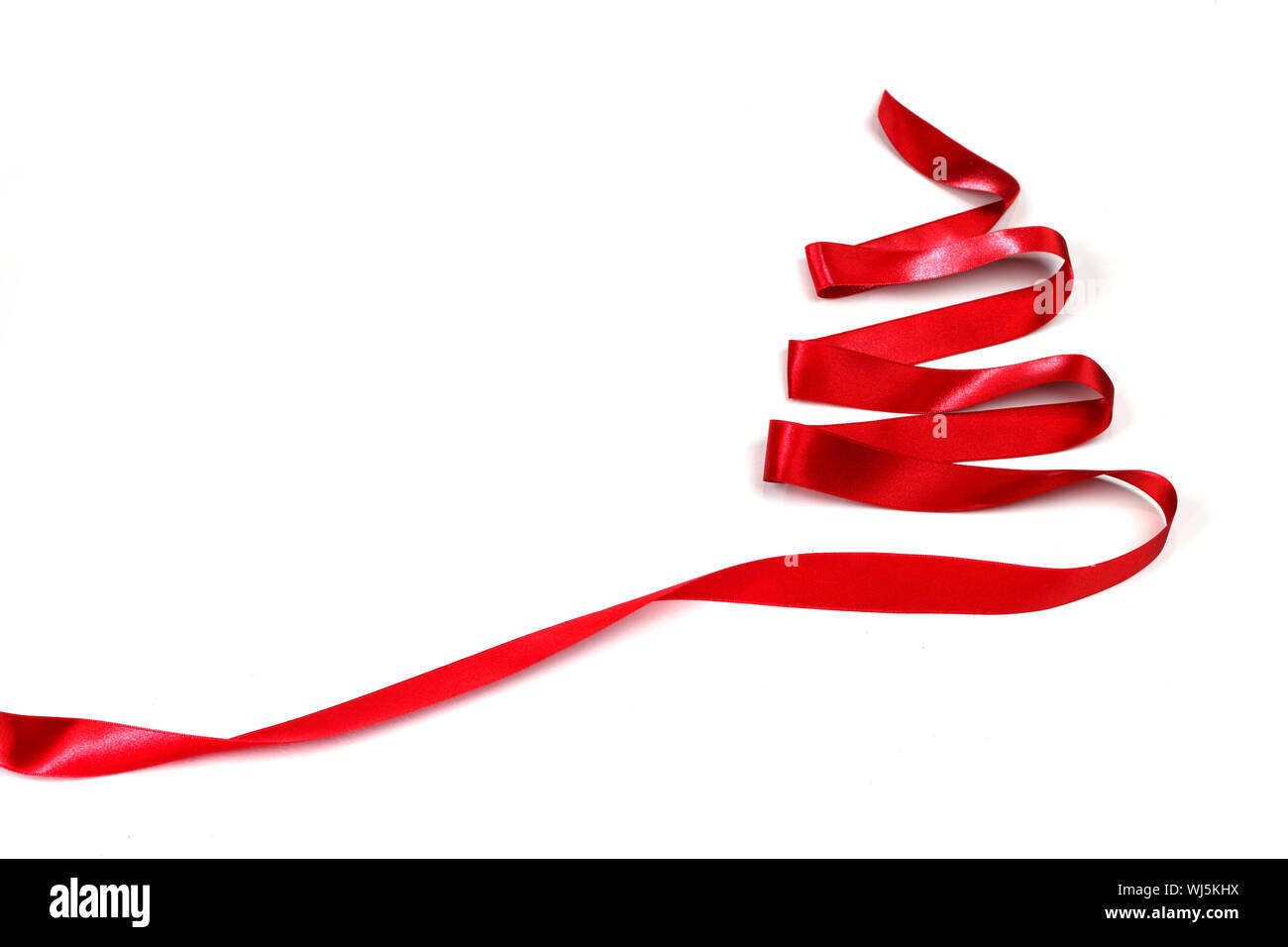 Ribbon christmas tree isolated on white background Stock Photo - Alamy