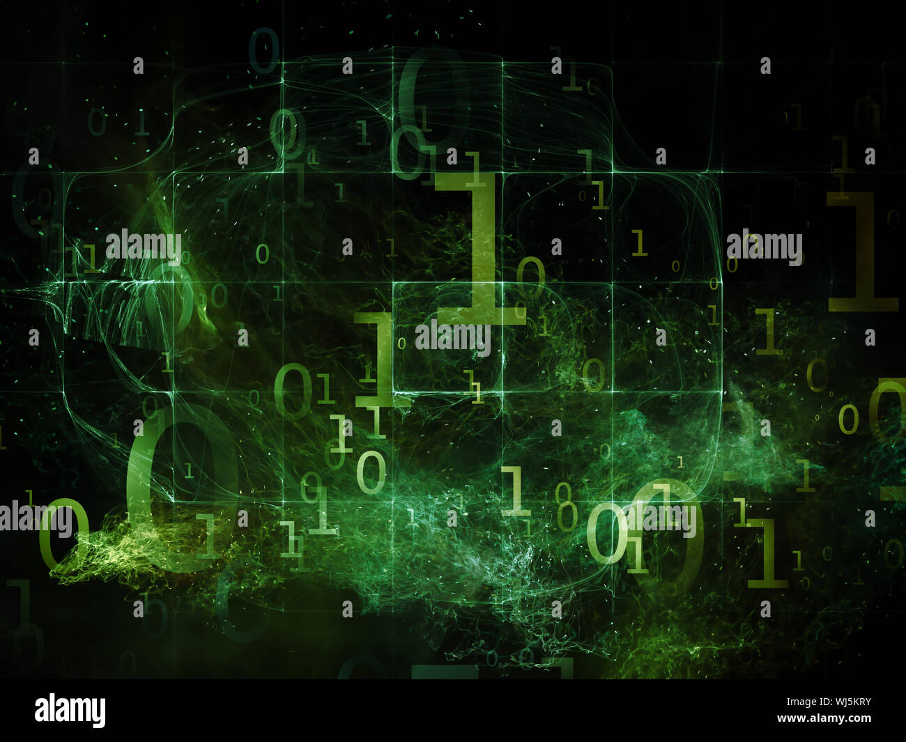 Number in Space series. Abstract arrangement of numbers, fractal ...