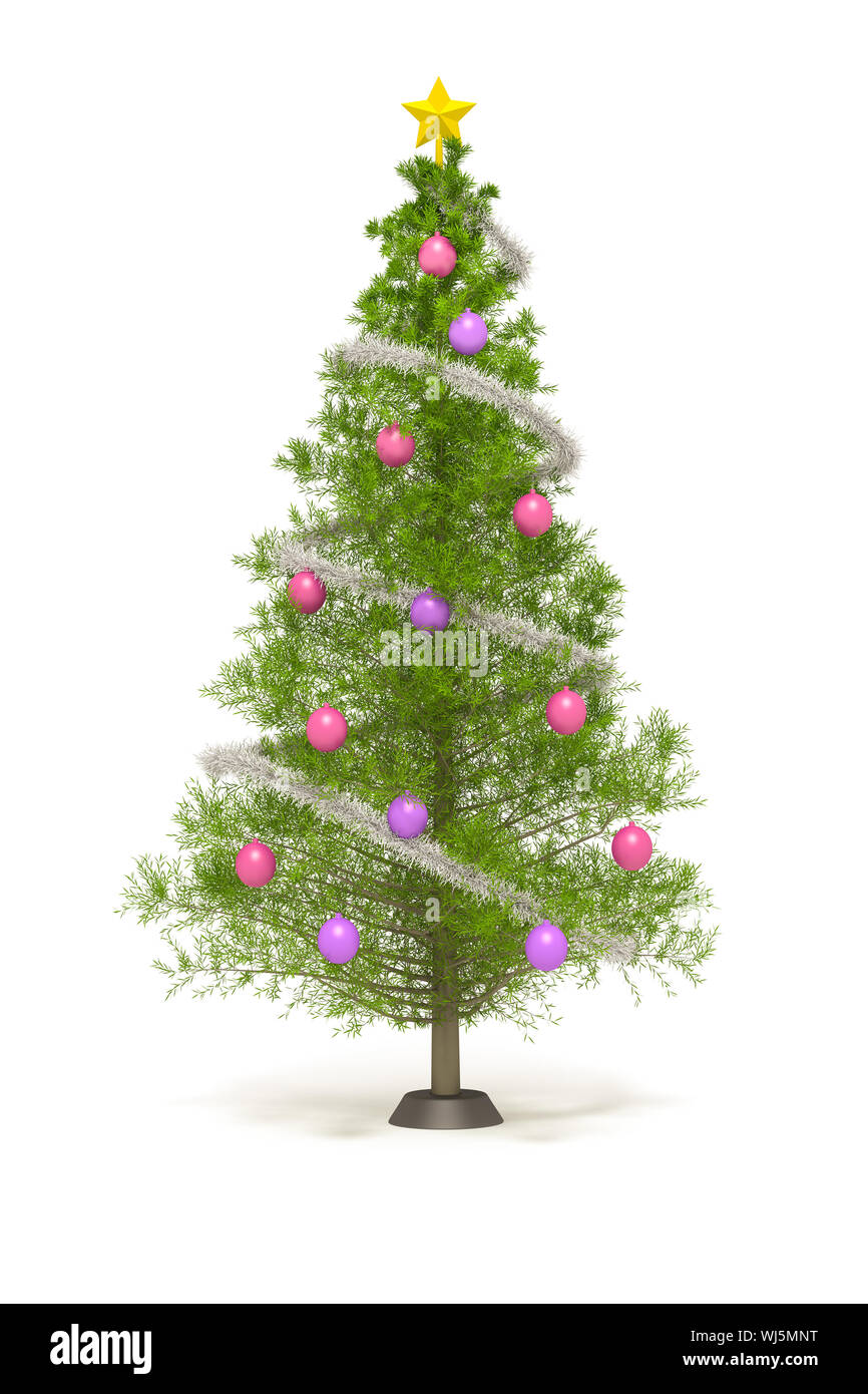 An image of a nice christmas tree isolated on white Stock Photo Alamy