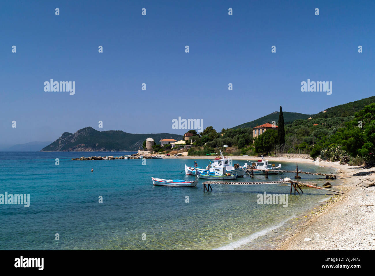 Agrapidia Beach, Kalamos,Greece,Europe Stock Photo