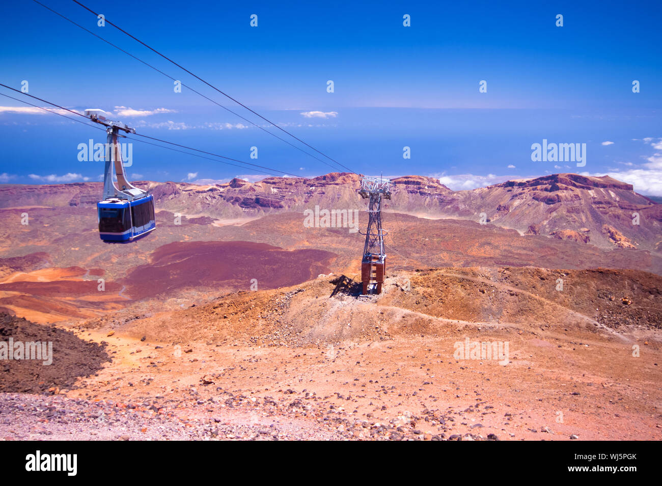 Volcano Cable Cable car on the highest peak of Spain - Volcano El Teide, Tenerife ...