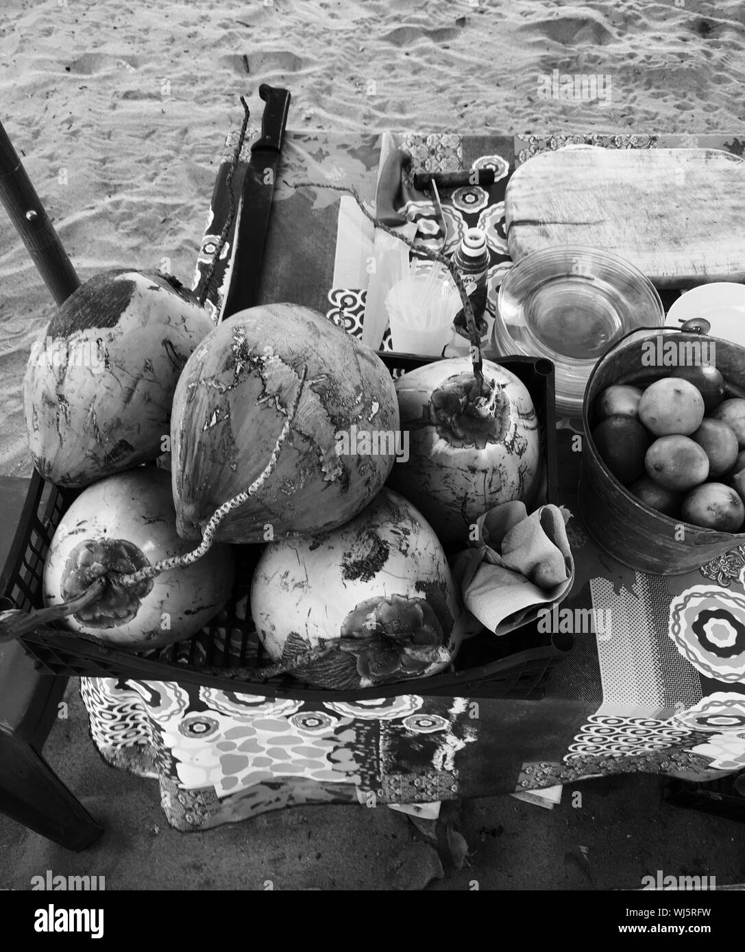 Coconuts fruit Black and White Stock Photos & Images Alamy