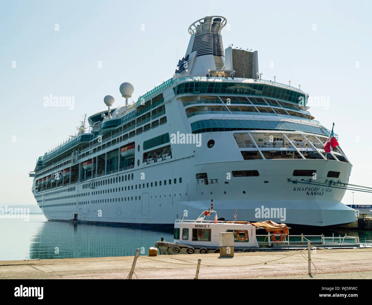 Cruise ship Rhapsody of the Seas in the port of Katakolon,Peloponnese ...