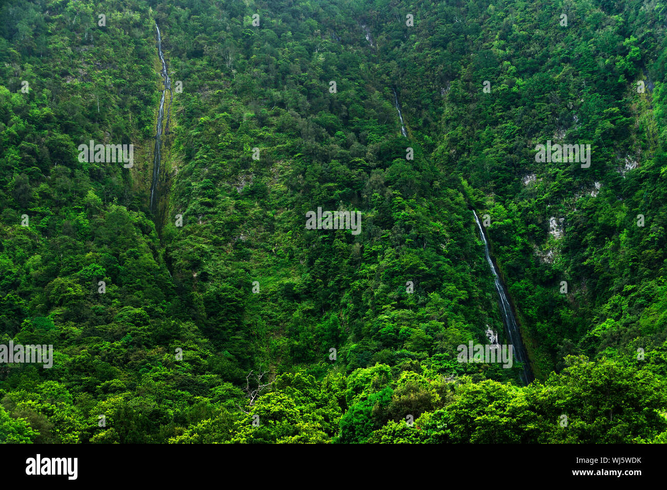 Scenic View Of Green Mountain Stock Photo