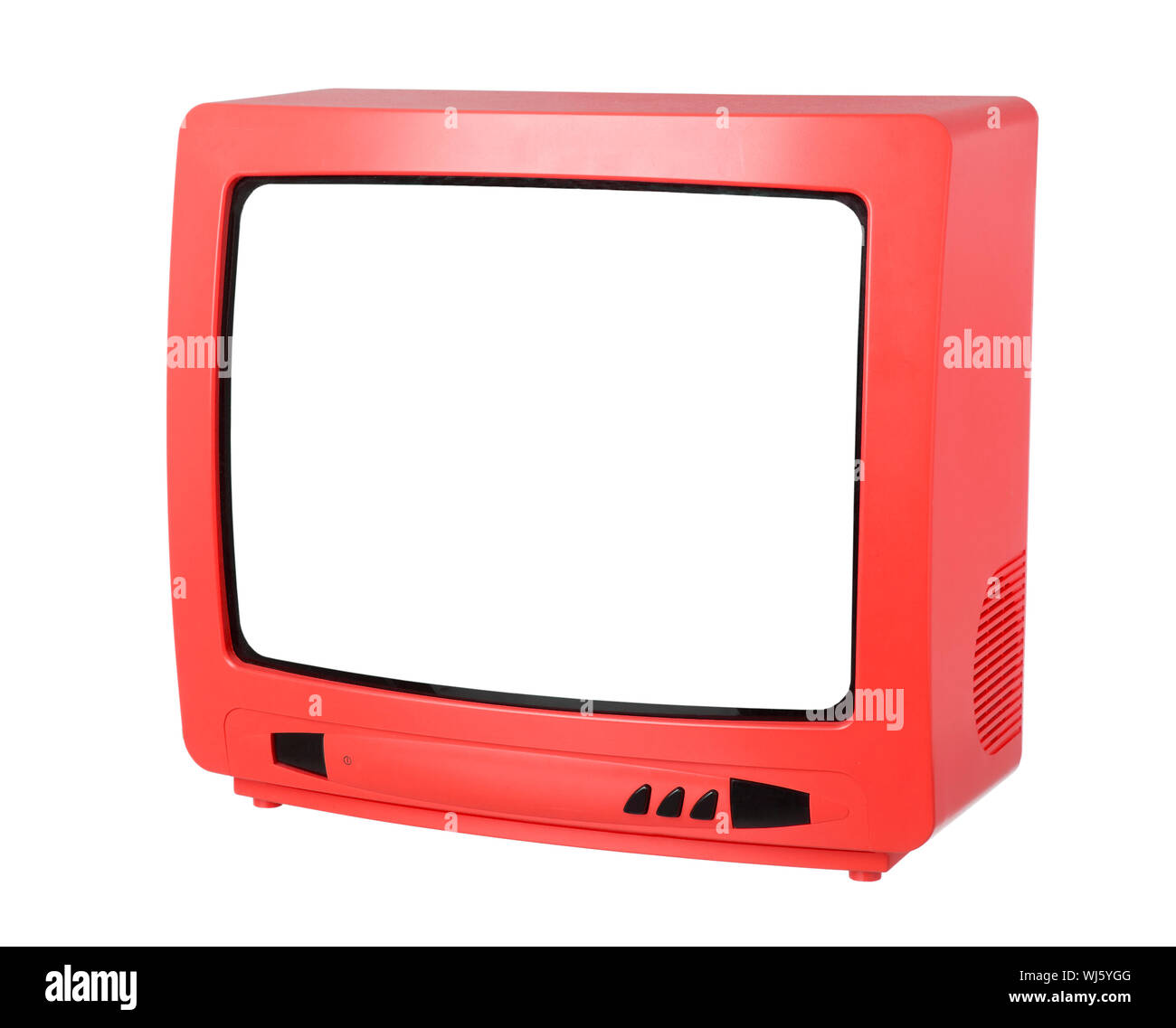 Red TV isolated on white background Stock Photo Alamy