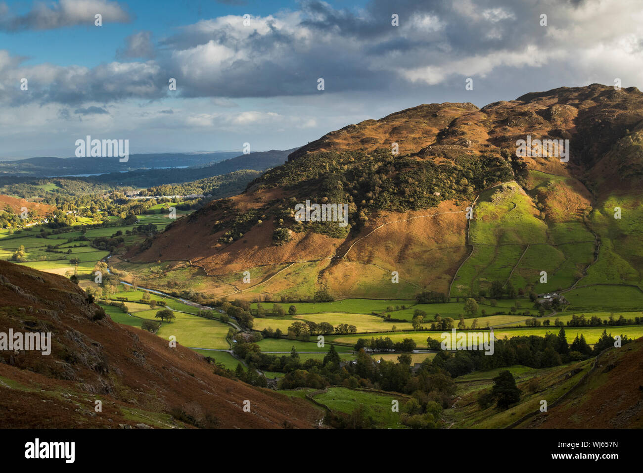 Great Langdale Valley, Lake District, Cumbria, UK. October Stock Photo
