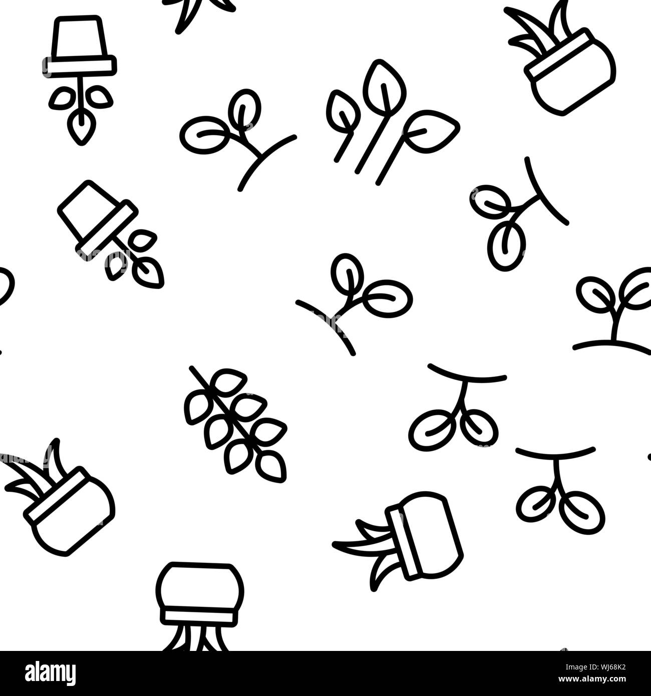 Different Plants Vector Seamless Pattern Stock Vector Image & Art - Alamy