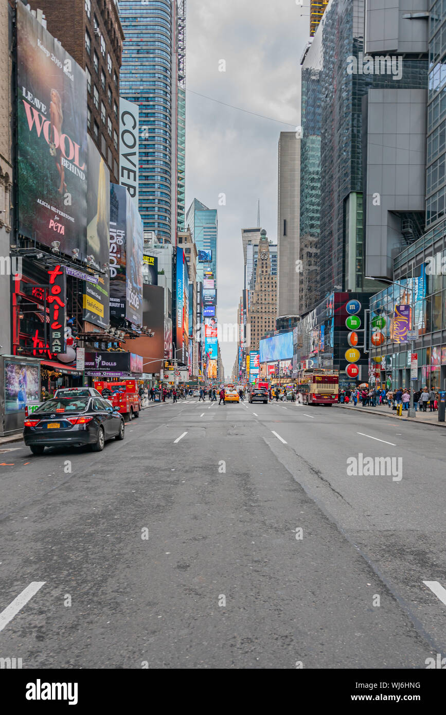 New York, NY, USA - December, 2018 - Streets of Manhattan, Seventh Avenue, Times Square, NYC. Stock Photo