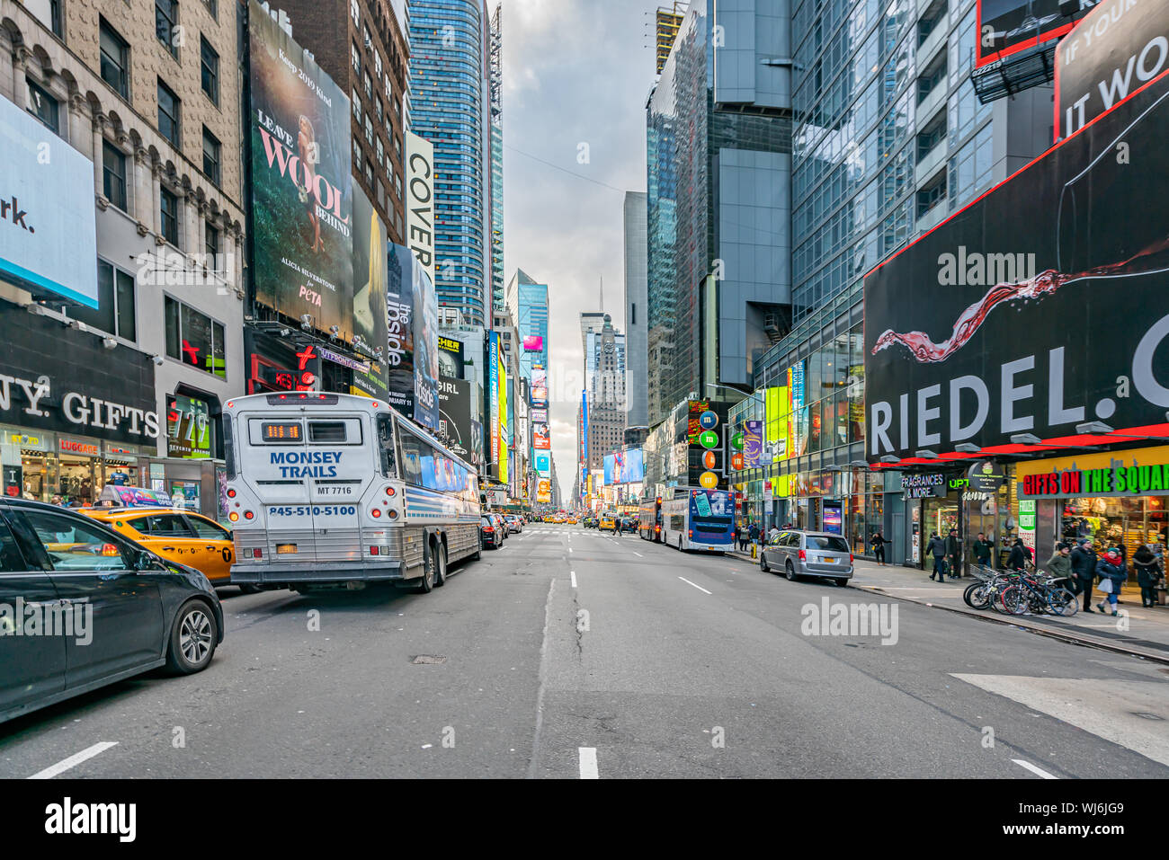 New York, NY, USA - December, 2018 - Streets of Manhattan, Seventh Avenue, Times Square, NYC. Stock Photo