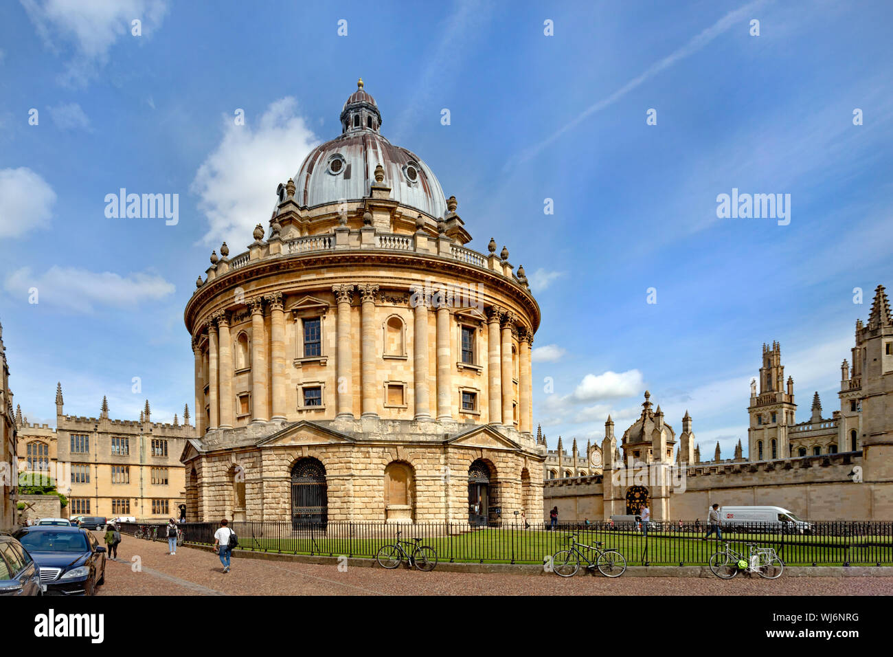 View of the Radcliffe Camera, Brasenose College and All Souls College from Radcliffe Square, Oxford, England, United Kingdom. Stock Photo